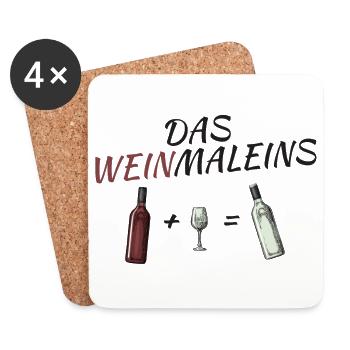 LE DISTRICT DE VIN (jeu de mots multijoueur avec du vin) - Dessous de verre (lot de 4) - blanc - Devant