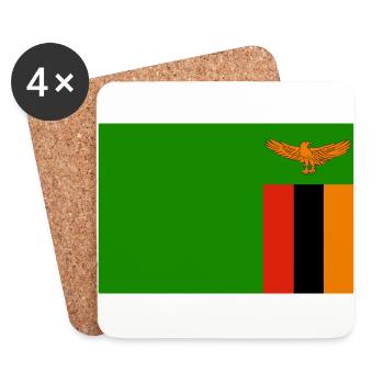 Zambia Flagg - Coasters (set of 4) - white - Front