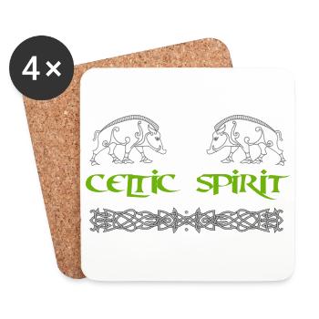 Celtic Spirit - Eber - Untersetzer (4er-Set) - Weiß - Vorne