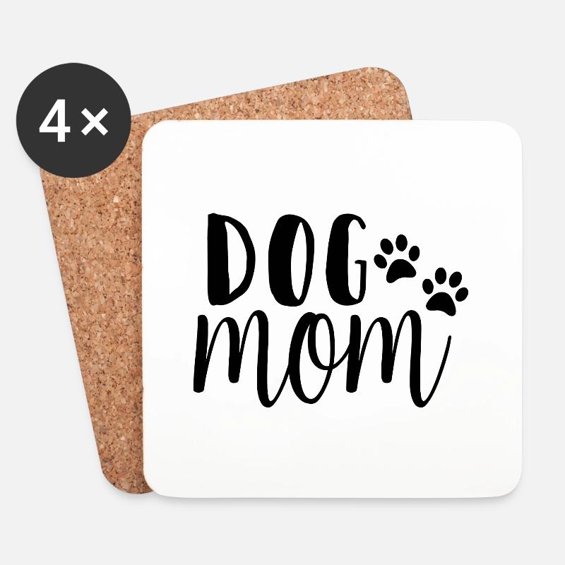 dog mom - Untersetzer (4er-Set) - Weiß