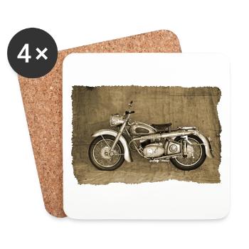 Moto allemande Oldtimer Photoart 1.0 - Dessous de verre (lot de 4) - blanc - Devant