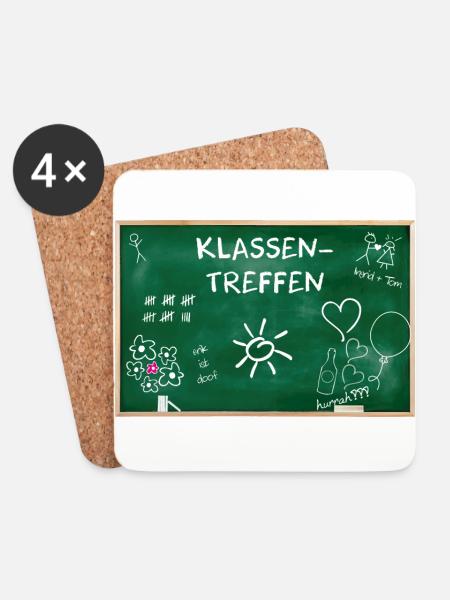 Klassentreffen Schule Geschenk Klasse Treffen Idee - Untersetzer (4er-Set) - Weiß