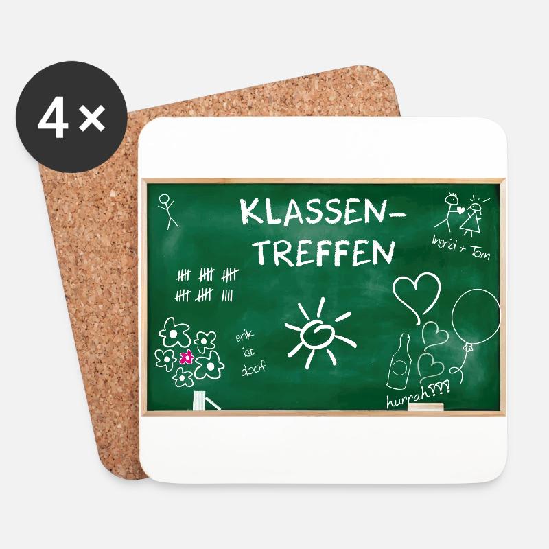 Klassentreffen Schule Geschenk Klasse Treffen Idee - Untersetzer (4er-Set) - Weiß