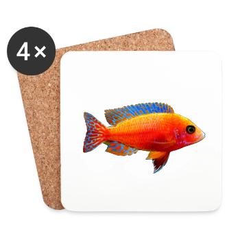 Fish colorful - Coasters (set of 4) - white - Front