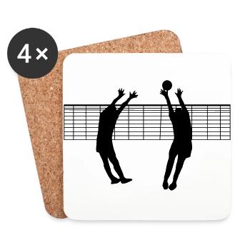 Volleyball - Untersetzer (4er-Set) - Weiß - Vorne