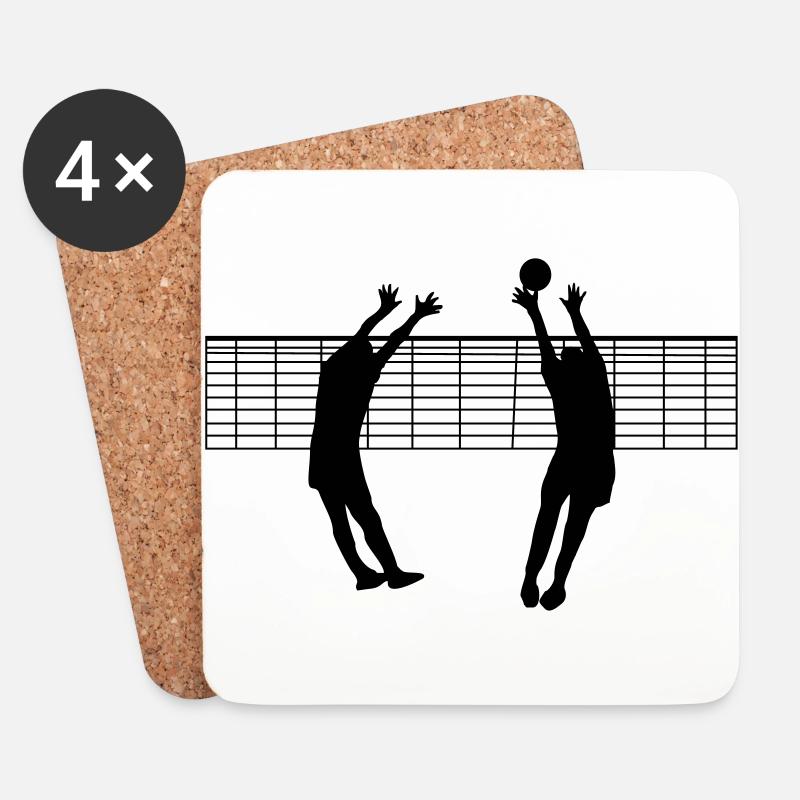 Volleyball - Untersetzer (4er-Set) - Weiß