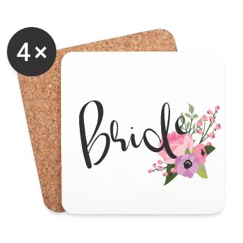Mariée - mariage - mariage - mariée - Dessous de verre (lot de 4) - blanc - Devant