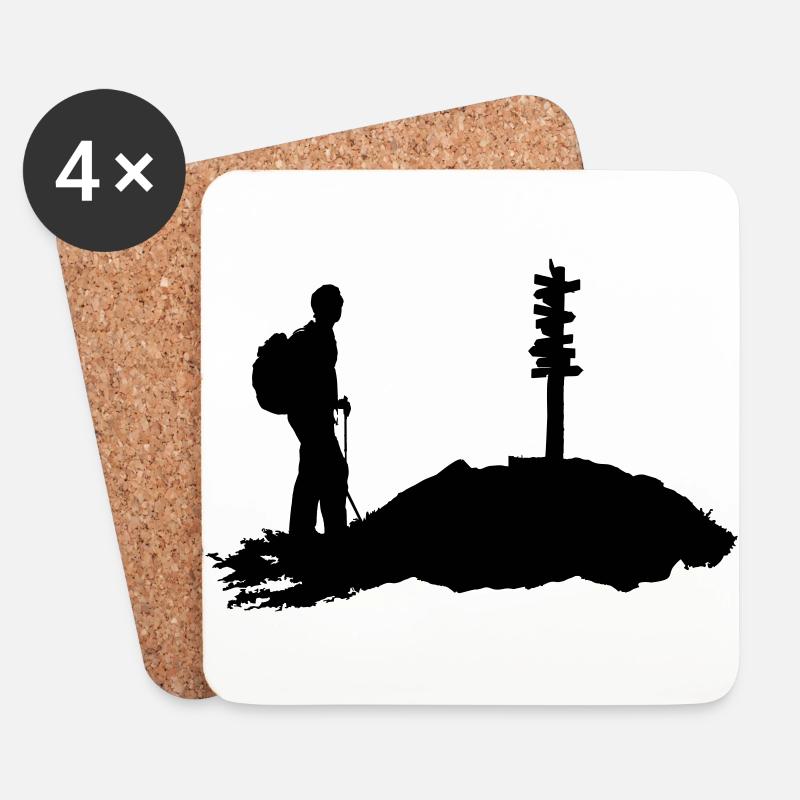 Wandern, wanderer - Untersetzer (4er-Set) - Weiß
