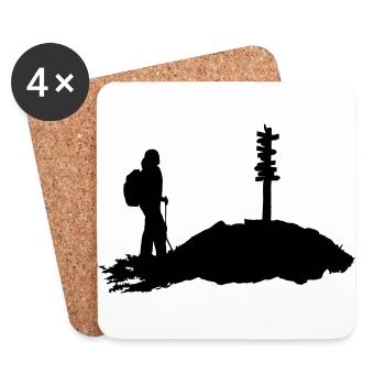 Hiking, Hiker - Coasters (set of 4) - white - Front