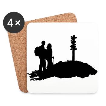 Hiking, Hikers - Coasters (set of 4) - white - Front