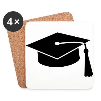 graduation hat v2 - Coasters (set of 4) - white - Front