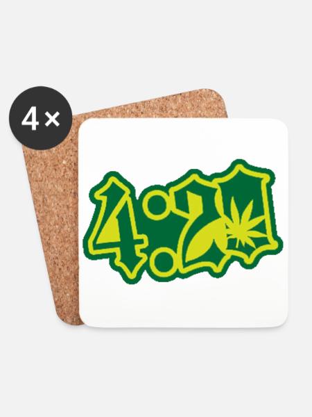 420 Abzeichen - Untersetzer (4er-Set) - Weiß