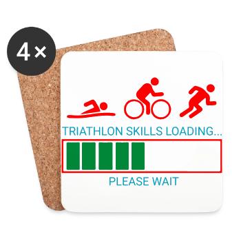 Triathlon Natation Bike Run - Dessous de verre (lot de 4) - blanc - Devant