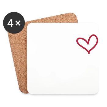 Je t'aime Maman - Dessous de verre (lot de 4) - blanc - Devant