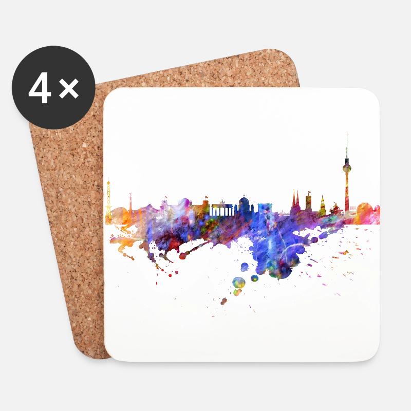 Berlin Skyline - Untersetzer (4er-Set) - Weiß