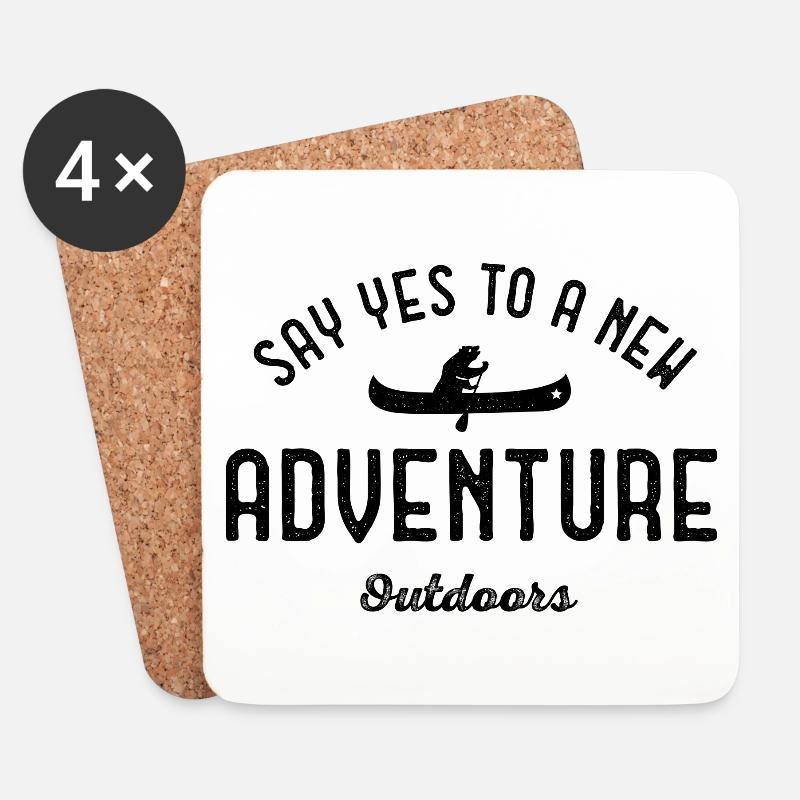 Adventure outdoors - Bär - Untersetzer (4er-Set) - Weiß