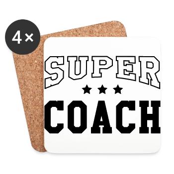 Coach / Coaching / Sport / Training / Trainer - Coasters (set of 4) - white - Front