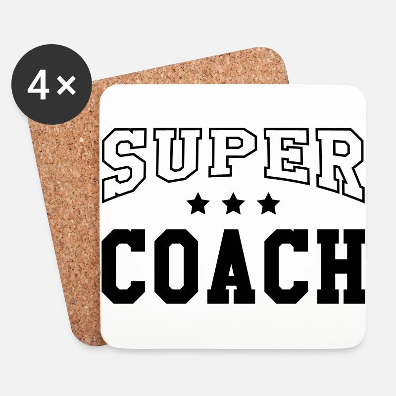 Coach / Trainer / Sport / Coaching / Zug / Manager - Untersetzer (4er-Set) - Weiß