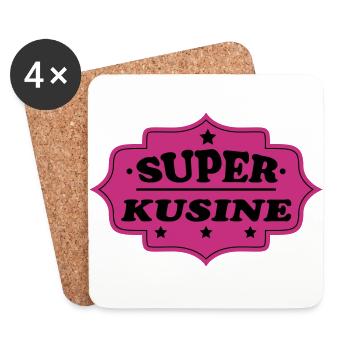 Super kusine - Untersetzer (4er-Set) - Weiß - Vorne