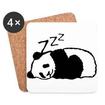 panda dort sieste dormir - Dessous de verre (lot de 4) - blanc - Devant