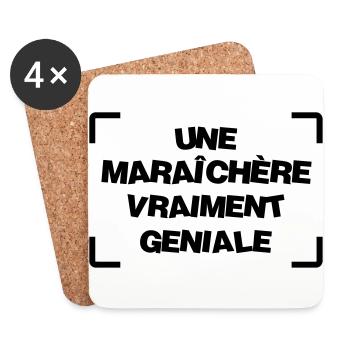 Jardinier / Maraîcher / Maraichère / Paysan - Dessous de verre (lot de 4) - blanc - Devant