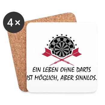 Ein Leben ohne Darts - Untersetzer (4er-Set) - Weiß - Vorne