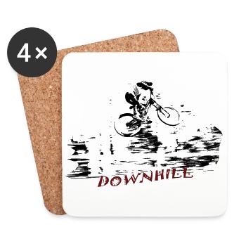 mtb downhill - Coasters (set of 4) - white - Front