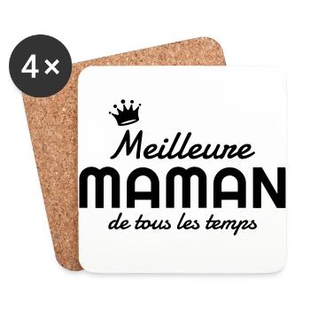 Mum / Mom / Baby / Mummy / Mother's day / Birth - Coasters (set of 4) - white - Front