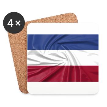 Niederländische Flagge auf dem Kopf, Bauernproteste - Untersetzer (4er-Set) - Weiß - Vorne
