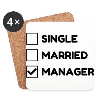 Manager / Chef / Arbeit / Job - Untersetzer (4er-Set) - Weiß - Vorne