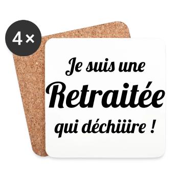 Retirement Pensioner Ruhestand Rentner Retraite - Coasters (set of 4) - white - Front