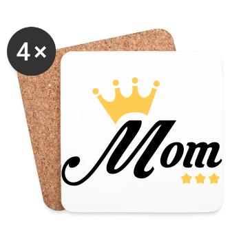 Maman / Fête des Mère / Enfant / Mere / Bébé - Dessous de verre (lot de 4) - blanc - Devant