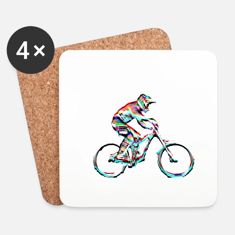 bergab mtb mtb - Untersetzer (4er-Set) - Weiß