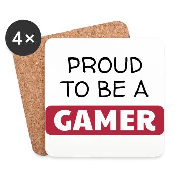 gamer gaming geek game informatique jeux vidéo - Dessous de verre (lot de 4) - blanc - Devant
