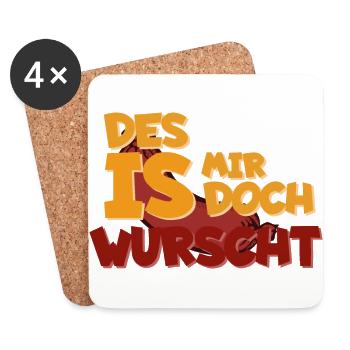 Des is mir doch Wurscht - Untersetzer (4er-Set) - Weiß - Vorne