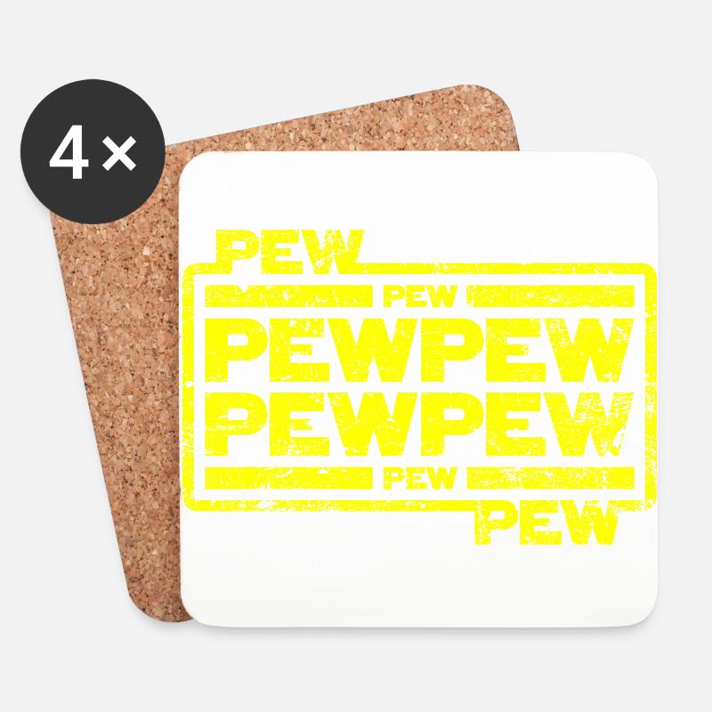 Pew Pew Pew - Coasters (set of 4) - white