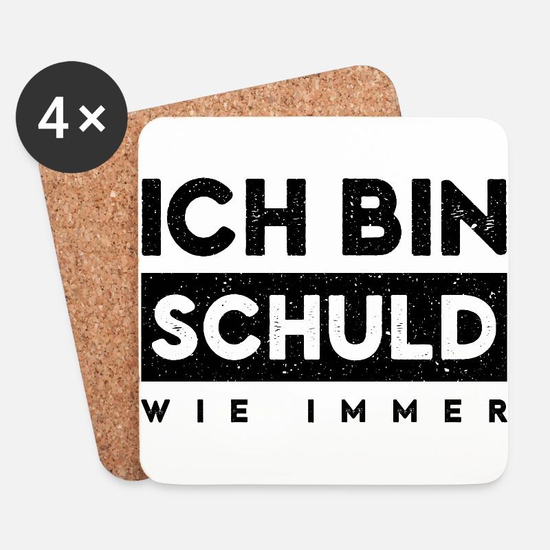 Ich bin schuld wie immer - Untersetzer (4er-Set) - Weiß