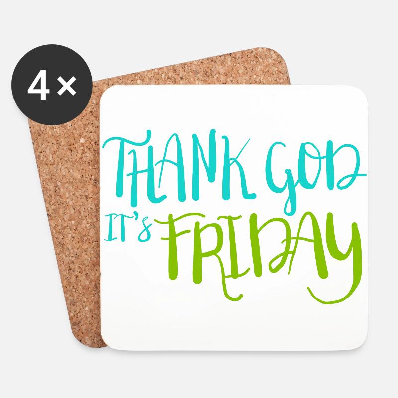 thank god its friday - Untersetzer (4er-Set) - Weiß