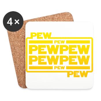 Pew Pew Pew - Untersetzer (4er-Set) - Weiß - Vorne
