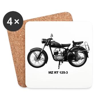 MZ RT 125-3 Zschopau DDR Motorrad - Untersetzer (4er-Set) - Weiß - Vorne