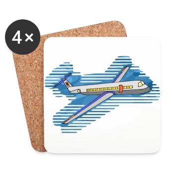 Plane - Coasters (set of 4) - white - Front