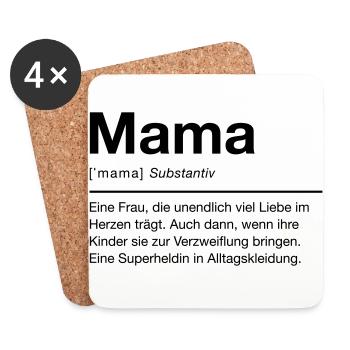 Mama - Untersetzer (4er-Set) - Weiß - Vorne