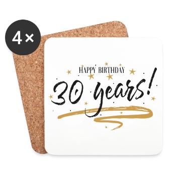 30 thirty thirty birthday - Coasters (set of 4) - white - Front