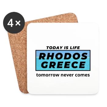 Rhodos Griechenland - Untersetzer (4er-Set) - Weiß - Vorne
