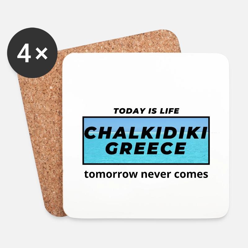 Chalkidiki Griechenland - Untersetzer (4er-Set) - Weiß