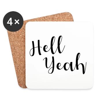 Hell Yeah Lettering - Untersetzer (4er-Set) - Weiß - Vorne