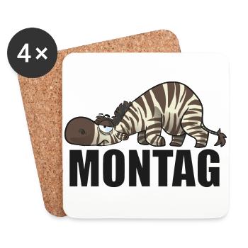 Maskotti Sina - Montag - Untersetzer (4er-Set) - Weiß - Vorne