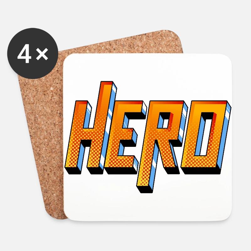 Hero Typography - Untersetzer (4er-Set) - Weiß