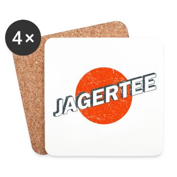 Jagerte Cocktail Vintage Lettrage Logo Retro - Dessous de verre (lot de 4) - blanc - Devant