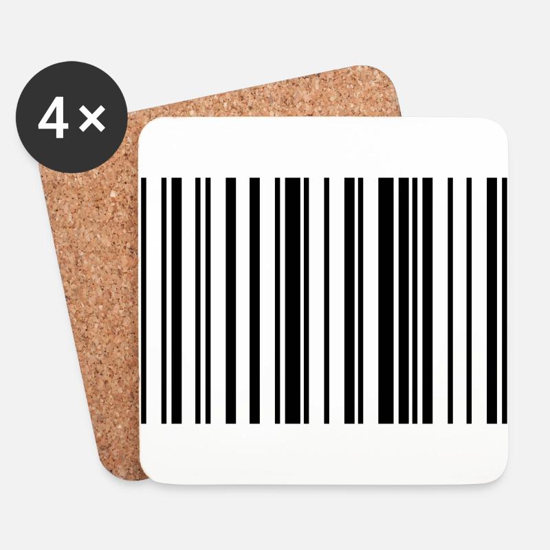 Striped barcode code strip - Coasters (set of 4) - white